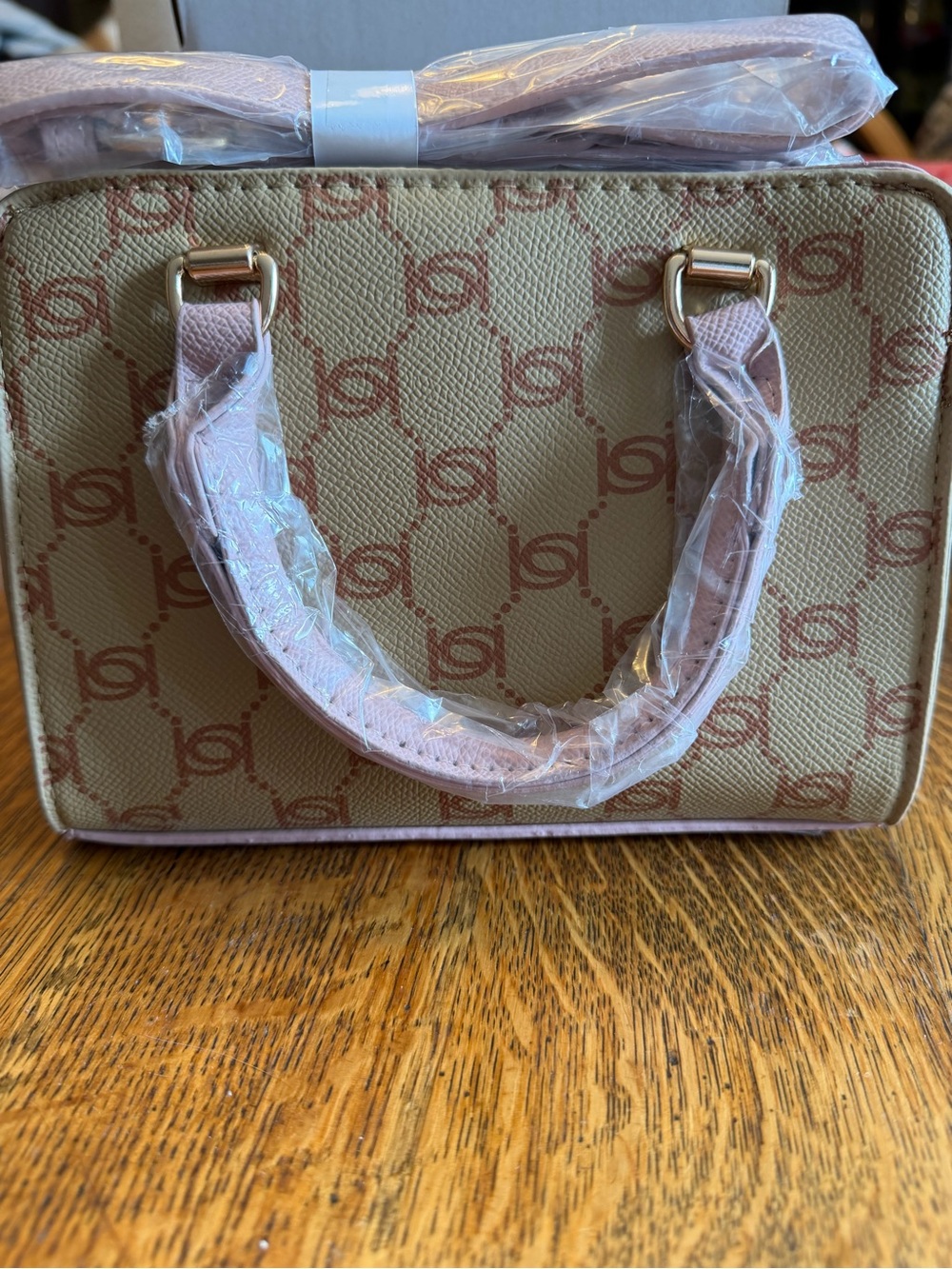 bebe Pink Logo Jacquard Mini Satchel - bebe - Picture 2 of 3